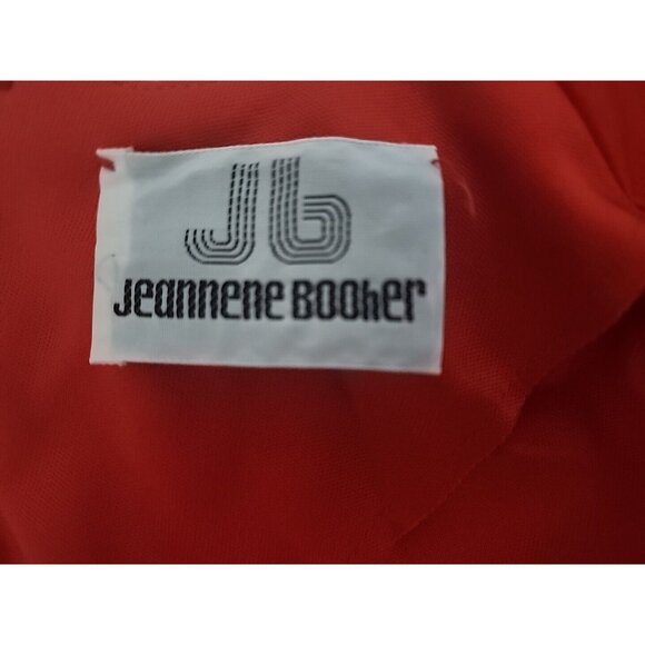 Vintage Embroidered Beaded Red & Gold Dress Gown by Jeannene Booher 80's Elegant - Picture 12 of 13